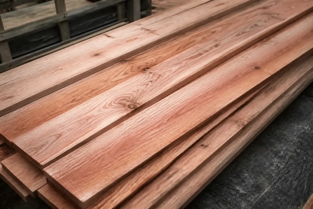 Planches bois rouge cedre naturel poulailler construction